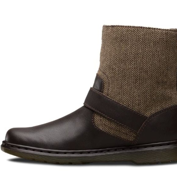 Dr. Martens Docs Gayle brown tweed/leather moto boot * NWOB * size 11 US 9 UK - Picture 2 of 11